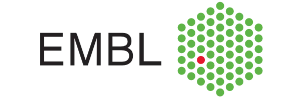 Logo for the European Molecular Biology Laboratory (EMBL): EMBL in black letters next to a hexagon of green dots with one red dot in the middle.