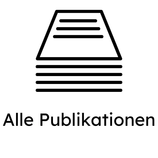 •	Icon mit gestapelten Dokumenten und Text 'Alle Publikationen', Teil einer Legende zum Filtern nach Publikationstypen