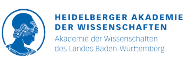 Logo of the Heidelberg Academy of Sciences and Humanities: blue text next to the profile of the Greek goddess Athena inside a circular outline.