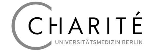 Charité logo featuring the institution's name in black with a stylized 'C' in a circular design.