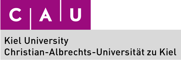 Logo for the Kiel University (Christian-Albrechts-Universität zu Kiel): CAU in capital letters on purple background.