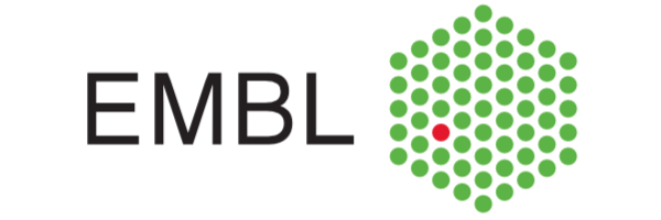 Logo for the European Molecular Biology Laboratory (EMBL): EMBL in black letters next to a hexagon of green dots with one red dot in the middle.