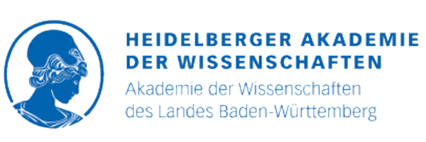 Logo of the Heidelberg Academy of Sciences and Humanities: blue text next to the profile of the Greek goddess Athena inside a circular outline.