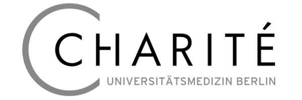Charité logo featuring the institution's name in black with a stylized 'C' in a circular design. Link to the Charité website.