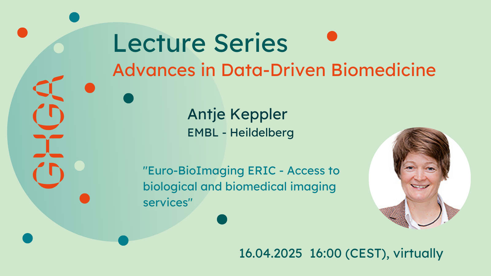 Promotional graphic announcing a lecture by Antje Keppler as part of the GHGA Lecture Series. Details in the text below.