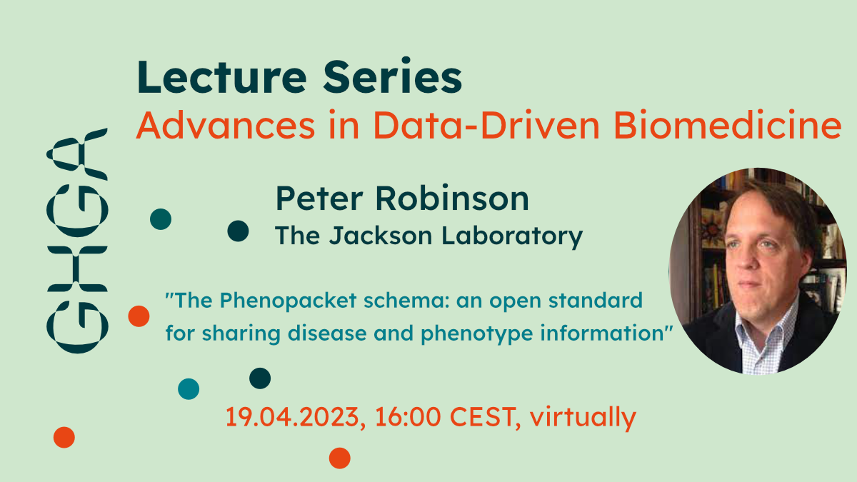 Promotional graphic announcing a lecture by Peter Robinson as part of the GHGA Lecture Series. Details in the text below.